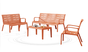 USA DELIVERY Modern Outdoor <b>Plastic</b> Sofa <b>Set</b> | Villa & Garden Ready Patio Furniture in Stock & Ready to Ship - Product Image 5