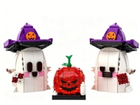 Ensembles de blocs de construction Magie d'Halloween : Chapeau de Sorcier et Fantôme, DIY, personnalisables, pour collection, exposition, cadeau et décoration