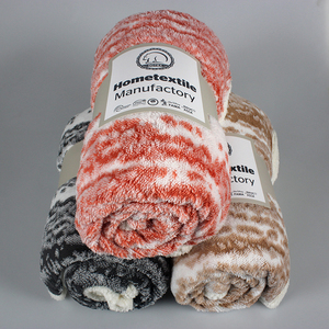 Wholesale <strong>King</strong> <strong>Size</strong> 480GSM Custom Logo Reversible Polyester Plush Embroidery Adult Sherpa Fleece Knitted All-Season Bed <strong>Throw</strong> - Product Image 2