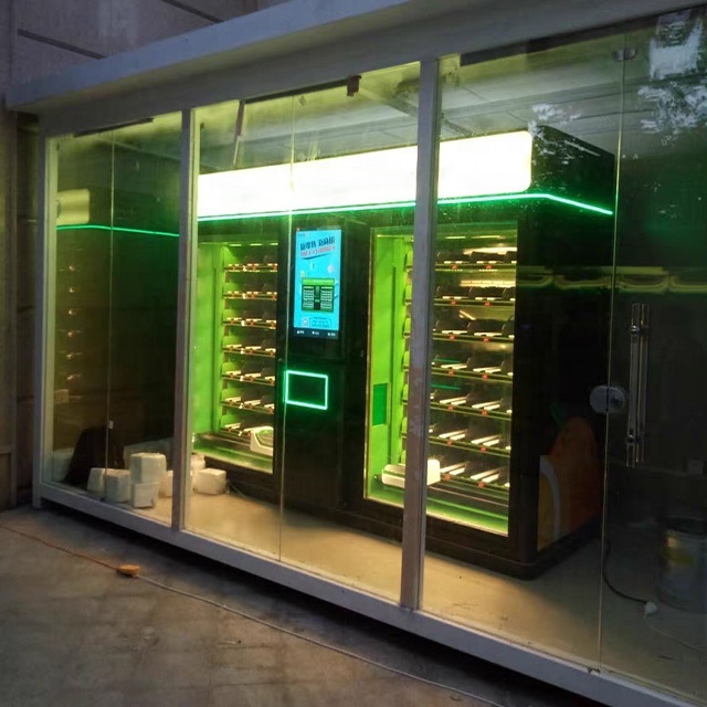 Fruits and Vegetable Fresh Food Grab n Go Smart Fridge Vendlife Vending Machine for Sale Canada in the Supermarket