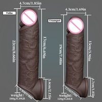Manchon pour pénis avec texture similaire à la peau, manchon en silicone Flexiskin pour une circonférence accrue, impact plus profond, jouets sexuels pour adultes. LM-D820