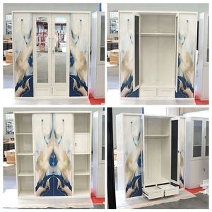 מודרני לדפוק ברזל מגירת פלדה המראה דלת אלמירה ארון בגדים בית מלון חדר שינה בית מלון ריהוט חדר שינה - Product Image 2