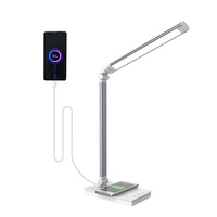 Lampe de bureau LED pour la protection des yeux avec variateur tactile pliable et 5 niveaux de température de couleur, lampe de lecture de table