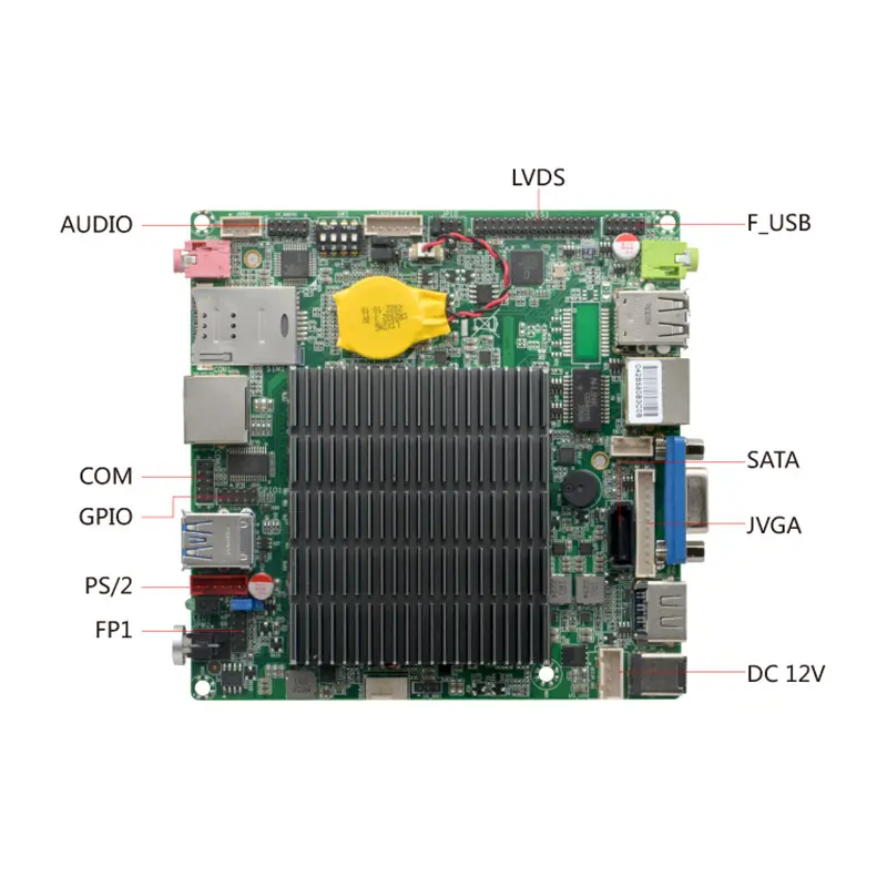 Placa Madre China ชุดคอมโบโพรบิสเซอร์เมนบอร์ด SO-DIMM 2400MHz + HD + LVDS เมนบอร์ดจีน