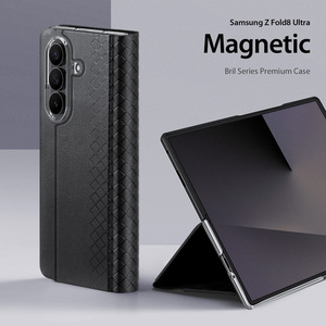 เคสโทรศัพท์แบบกระเป๋าใส่บัตร เหมาะสำหรับโทรศัพท์ Z Fold8 ultra แบบพับได้ พร้อมช่องใส่บัตร ฝาพับแบบธุรกิจ  วัสดุหนัง - Product Image 5