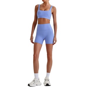TongJoes Hochelastischer Atmungsaktiver Figurformender Sport-BH Outdoor Lauf-/Fitness-Dreiviertel-Shorts Yoga-Sets - Product Image 5