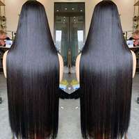 Perruque Lace Front en Cheveux Humains Brésiliens Lisses en Gros, Perruques HD Lace, Perruques Naturelles en Cheveux Humains pour Femmes Noires, Cheveux Brésiliens Bruts