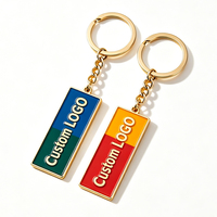 Porte-clés rectangulaires personnalisés avec logo de marque, en alliage de zinc, style vintage, dessin animé, mode, design époxy monuments, plaques de voiture