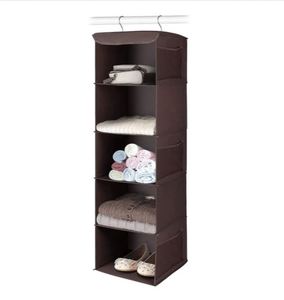 5-shelf Non Woven <b>Space</b> <b>Saving</b> Easy Use Drawers Collapsible Shelves Hanging Closet Organizer for Sweater Cloth Handbag - Product Image 4