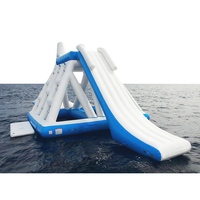 NOVA Toboggan aquatique gonflable géant pour camping, plage, lac, mer, avec PVC de qualité commerciale 0,9 mm, pour jeux aquatiques de vacances