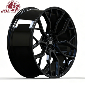 Nuevas Llantas <span class=keywords><strong>JBL</strong></span> de Aleación de Aluminio Forjado Monobloque de 16-24 Pulgadas para Auto, Color Negro Brillante, Diseño Geométrico de 5 Radios Divididos, 5x112/114.3/120, Deportivas de Carreras - Product Image 2