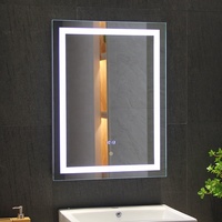 Miroir LED rectangulaire certifié ETL avec éclairage intégré, indice de protection IP44, pour hôtels et appartements, personnalisable, qualité commerciale