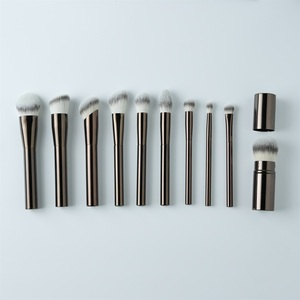 Pincel profesional de lujo para sombra de ojos, mango de aluminio, corrector de Ojos de pelo sintético para maquillaje facial, logotipo privado personalizado - Product Image 2