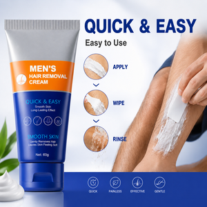 Crema Depilatoria para <span class=keywords><strong>Hombre</strong></span> OEM ODM 60g, Pasta Depilatoria Indolora para Pecho, Piernas, <span class=keywords><strong>Axilas</strong></span>, Espalda, Eliminador de Vello Grueso, Gel Corporal Suave - Product Image 5