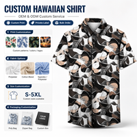 Chemises hawaïennes pour hommes à manches courtes, personnalisées OEM, sans coutures, anti-rides, respirantes, séchage rapide, en Spandex/Polyester