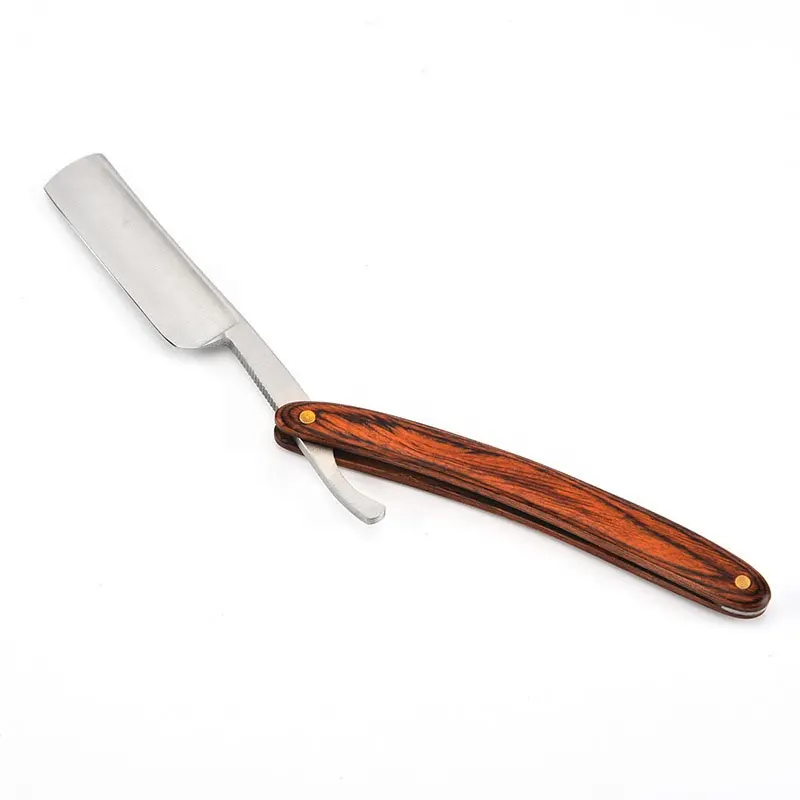 Hoye مشغولات يدوية مقبض خشبي جودة عالية سكين حلاقة حافة مستقيمة شفرة خشبية مستقيمة