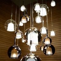 Luminaires suspendus en verre à boule de style moderne et créatif, luminaires suspendus de taille moyenne en fer, lustres, luminaires suspendus