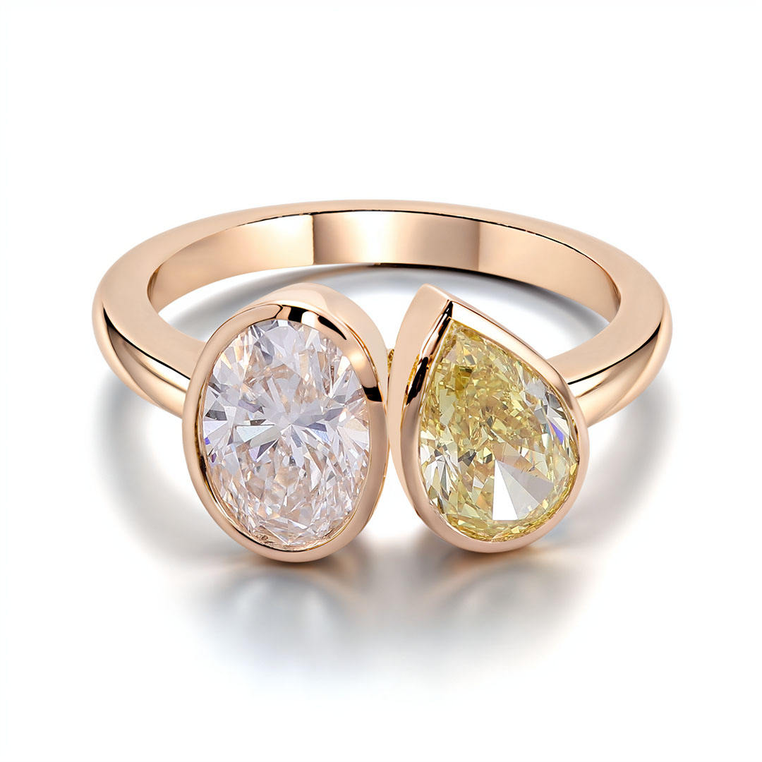 แหวนทองแท้ 10K ประดับเพชรแล็บ 4 กะรัต