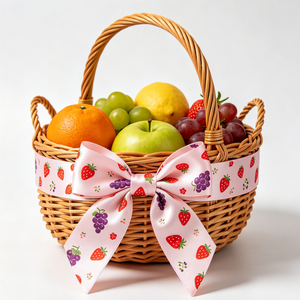 Lazo de satén de lujo hecho a mano con diseño de mariposa y estampado de frutas, decoración a prueba de humedad para empaque de regalos - Product Image 6