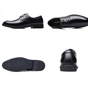 Zapatos de Malla de Cuero Genuino Retro Formales de Alta Gama para Hombre, Diseño de Negocios de Lujo, Gran Venta, Cómodos, Impermeables y Transpirables - Product Image 1