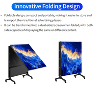 Écran publicitaire LED pliable d'intérieur P2.5 T3-Pro, support de sol, affichage numérique