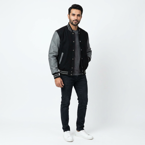 Vestes universitaires haut de gamme avec manches en cuir, corps 100% laine, impression de logo de marque personnalisée, broderie chenille, produit haut de gamme à prix abordable - Product Image 1