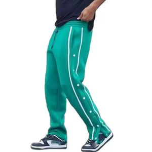 Joggers en molleton pour hommes, style hip-hop, design personnalisé, haute qualité, grammage lourd, avec boutons latéraux, double fente à la cheville, cordon de serrage, coupe ample - Product Image 4