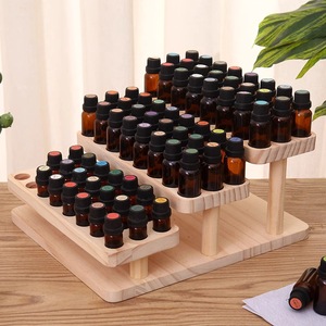 Estante Expositor de Tres Niveles con 72 Orificios para Aceites Esenciales, Organizador de Mesa de Madera Maciza para Almacenamiento - Product Image 4