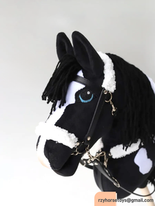 Boneka Kuda Kayu Desain Khusus <span class=keywords><strong>DR</strong></span> dengan Tongkat Boneka Hewan Berbulu untuk Anak-Anak - Product Image 5