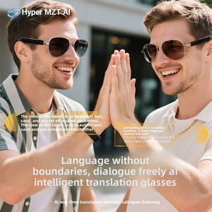 MZT-F18 Nouvelles lunettes intelligentes de traduction en <span class=keywords><strong>temps</strong></span> réel multilingues avec IA, Bluetooth, 100 langues, <span class=keywords><strong>écoute</strong></span> de musique, appels - Product Image 2