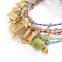 Vente chaude Or Escargot Shell Poisson Étoile De Mer Charmes Chaîne Bracelets Bijoux De Mode Pendentif Tissé Chaîne Bracelet