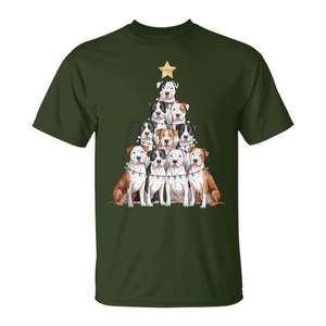 Camiseta navideña para amantes de los perros Pitbull Christmas Tree - Product Image 1
