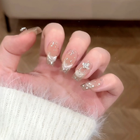 Fournitures de gros Faux ongles à presser Ongles artificiels personnalisés Conseils français courts faits à la main Marque privée à presser