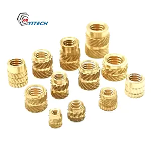 China Supplier Customized M3 M4 M6 M8 Knurled Brass Threaded Copper Inserts Nut For Plastic