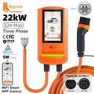 เครื่องชาร์จรถยนต์ไฟฟ้า Feyree 22kW Type 2 Wallbox 32A สูงสุด แบบสามเฟส สีส้ม ควบคุมผ่านแอพ WiFi  กันน้ำมาตรฐาน IP66 - Product Image 1