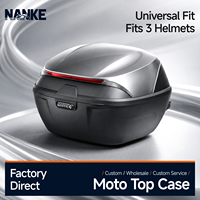 Top case moto 40L ABS+PP universel, boîte de rangement arrière pour moto, peut contenir 3 casques, verrouillage par mot de passe, boîte arrière pour moto