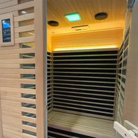 Calentadores de Cerámica de Madera de Hemlock para Uso Doméstico, Sauna Interior Infrarroja para 1 Persona