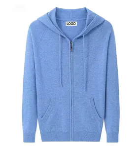 Custom 100% Cashmere Zip Hoodie Men Hebei