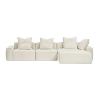 Canapé modulaire de style villa italienne de luxe, carré, personnalisable, en bois massif français, en tissu, pour salon, en vente