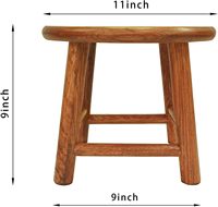 Tabouret pour enfants Tabouret de traite Support de plante en chêne cultivé Fabriqué à la main en bois massif Tabouret rond bas de 9 pouces