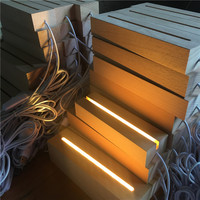 Support en bois massif acrylique pour lampe Led, support de bricolage en bois massif, blanc chaud, vente en gros, 5 pièces