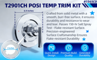 Kit de garniture de remplacement T2901BL pour système de douche à levier unique, robinets de salle de bain, ensemble de douche à effet pluie