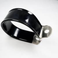 Abrazaderas en P de Acero Galvanizado Premium con Recubrimiento de PVC de Alto Brillo, Clips Forrados de Goma para Fijación de Tuberías de Alta Resistencia
