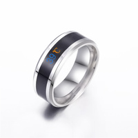 Bague de température de couple de température de mode, bague en acier au titane de température d'humeur, vente en gros de bijoux en acier inoxydable