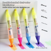 Surligneur effaçable fluorescent double tête 6 couleurs, format jumbo, à corps triangulaire, pour marquage graffiti, lot en promotion transfrontalière