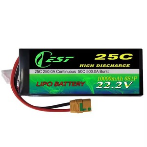 Batterie Lipo 2200-22000mAh HV 6S/12S 12S1P 44.4V 25C 3.7V pour Drones Fabriquée en Chine - Product Image 1