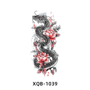 Tatuaje temporal de transferencia de agua <span class=keywords><strong>con</strong></span> diseño de dragón floral sexy y colorido para mujeres, <span class=keywords><strong>con</strong></span> duración de 3-5 días. - Product Image 6