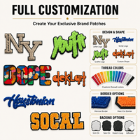 Patch en chenille personnalisé, lettres brodées, à coudre ou thermocollant, badge brodé en chenille pour veste, chapeau, vêtements, sac