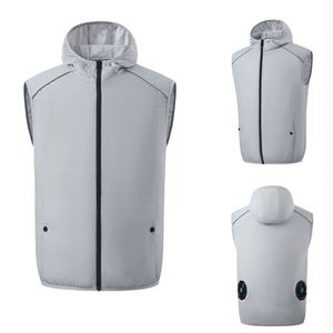 Stock Summer Men Women Windproof Short <b>Cooling</b> <b>Jacket</b> with USB Skin Suit for Working Fishing Camping - Product Image 4