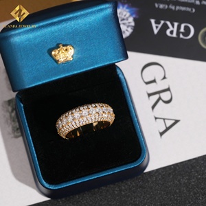 Nhà Máy vvs moissanite Vòng Kim Cương Vòng cắt 7.32ct 925 Bạc hip hop đồ trang sức mạ vàng phát ra tia lửa Nhẫn vượt qua Kim Cương Tester - Product Image 5